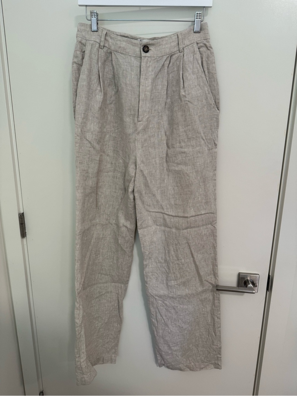 Reformation pleated linen trousers